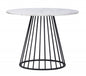43" White And Black Rounded Metal Pedestal Base Dining Table
