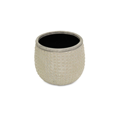 6" Beige Dot Ceramic Indoor Outdoor Round Pot Planter