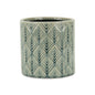 6" Green Geometric Ceramic Indoor Outdoor Round Pot Planter