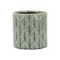 6" Green Geometric Ceramic Indoor Outdoor Round Pot Planter