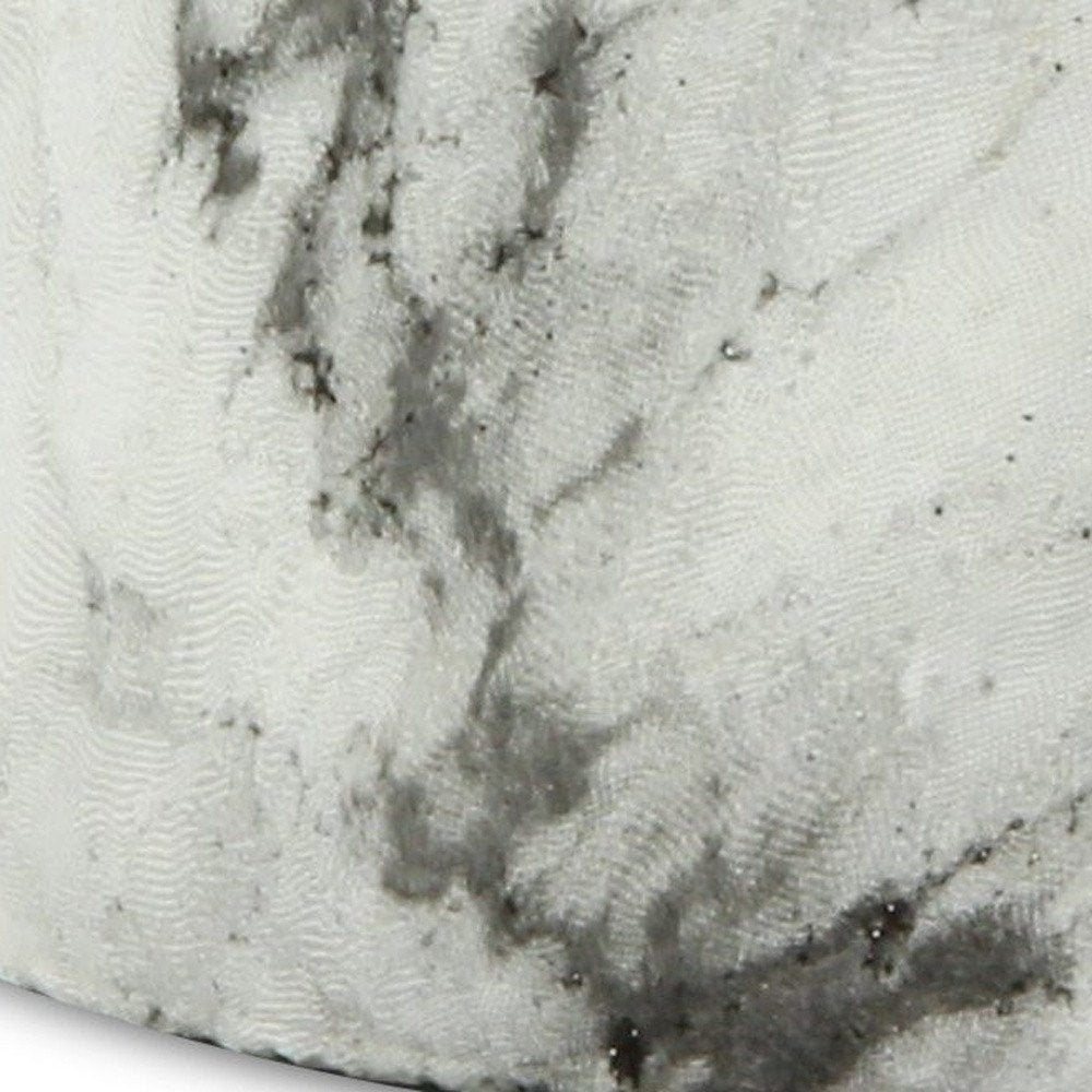 6" White and Gray Marbleized Ceramic Indoor Outdoor Round Pot Planter