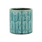 6" Turquoise Geometric Ceramic Indoor Outdoor Round Pot Planter