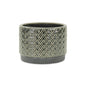 7" Gray Geometric Ceramic Indoor Outdoor Round Pot Planter