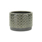 7" Gray Geometric Ceramic Indoor Outdoor Round Pot Planter
