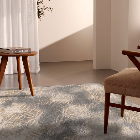 8' X 11' Black Abstract Power Loom Stain Resistant Area Rug