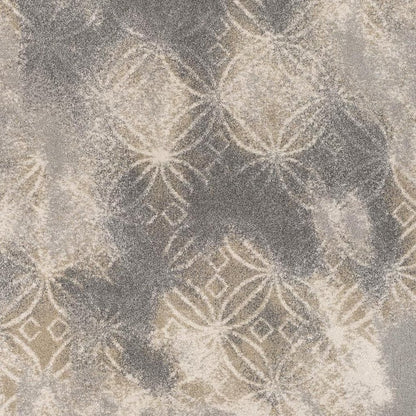 4' X 6' Light Grey Abstract Power Loom Stain Resistant Area Rug