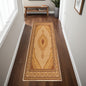 8' Runner Beige and Ivory Oriental Power Loom Runner Rug