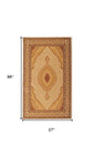 8' Beige And Ivory Oriental Runner Rug