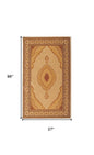 8' Beige And Ivory Oriental Runner Rug