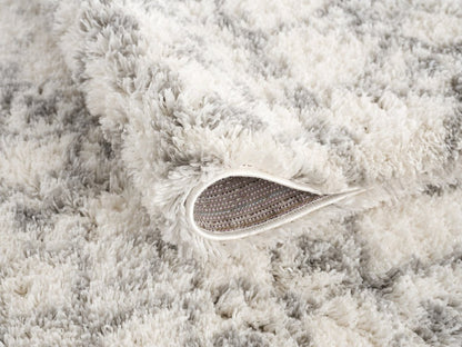 3' X 5' Gray and Ivory Southwestern Shag Power Loom Distressed Area Rug