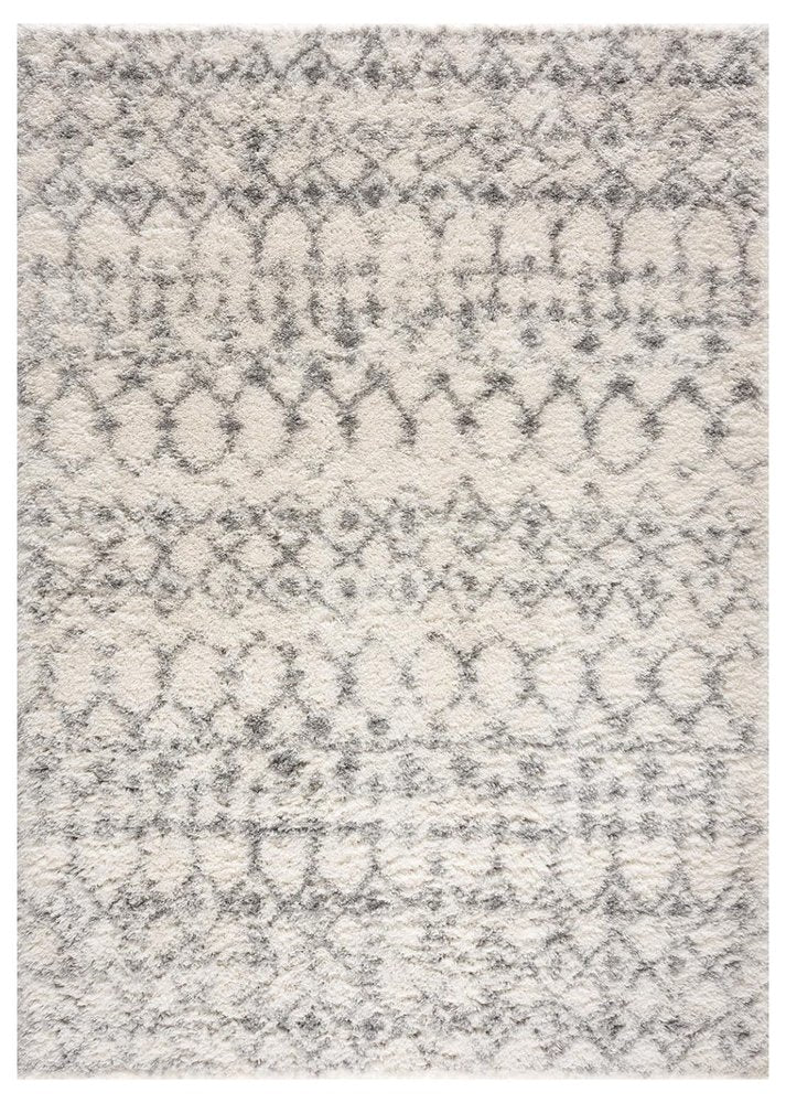 3' X 5' Gray and Ivory Southwestern Shag Power Loom Distressed Area Rug