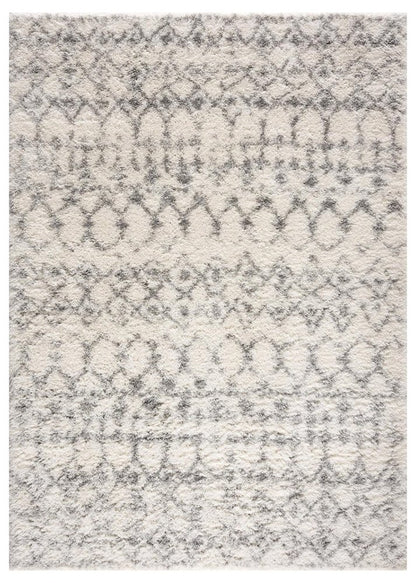 3' X 5' Gray and Ivory Southwestern Shag Power Loom Distressed Area Rug