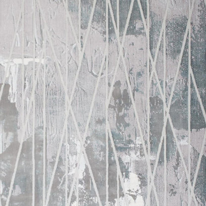 8' X 11' Blue Abstract Stain Resistant Area Rug