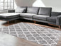 7' X 9' Grey Geometric Power Loom Stain Resistant Area Rug