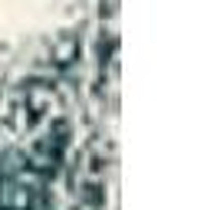 15' Blue And White Abstract Shag Runner Rug