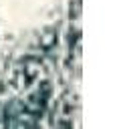 20' Blue And White Abstract Shag Runner Rug