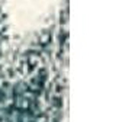 20' Blue And White Abstract Shag Runner Rug