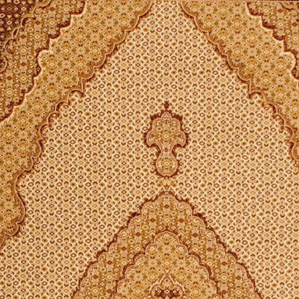 10' Beige And Ivory Oriental Runner Rug