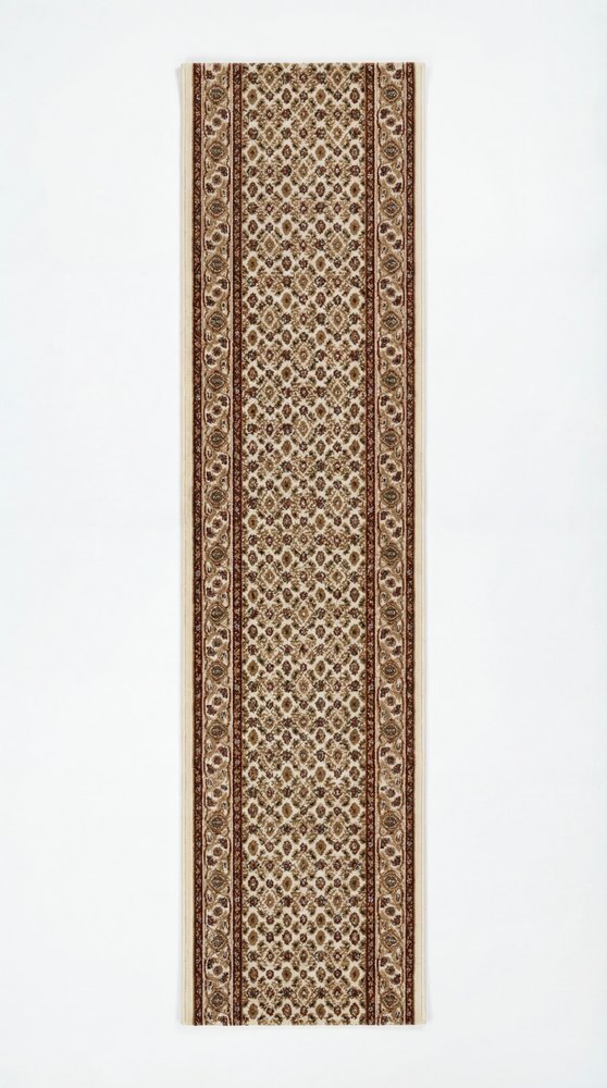 13' Beige And Ivory Oriental Runner Rug