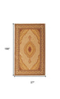 13' Beige And Ivory Oriental Runner Rug