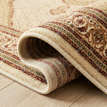 13' Beige And Ivory Oriental Runner Rug