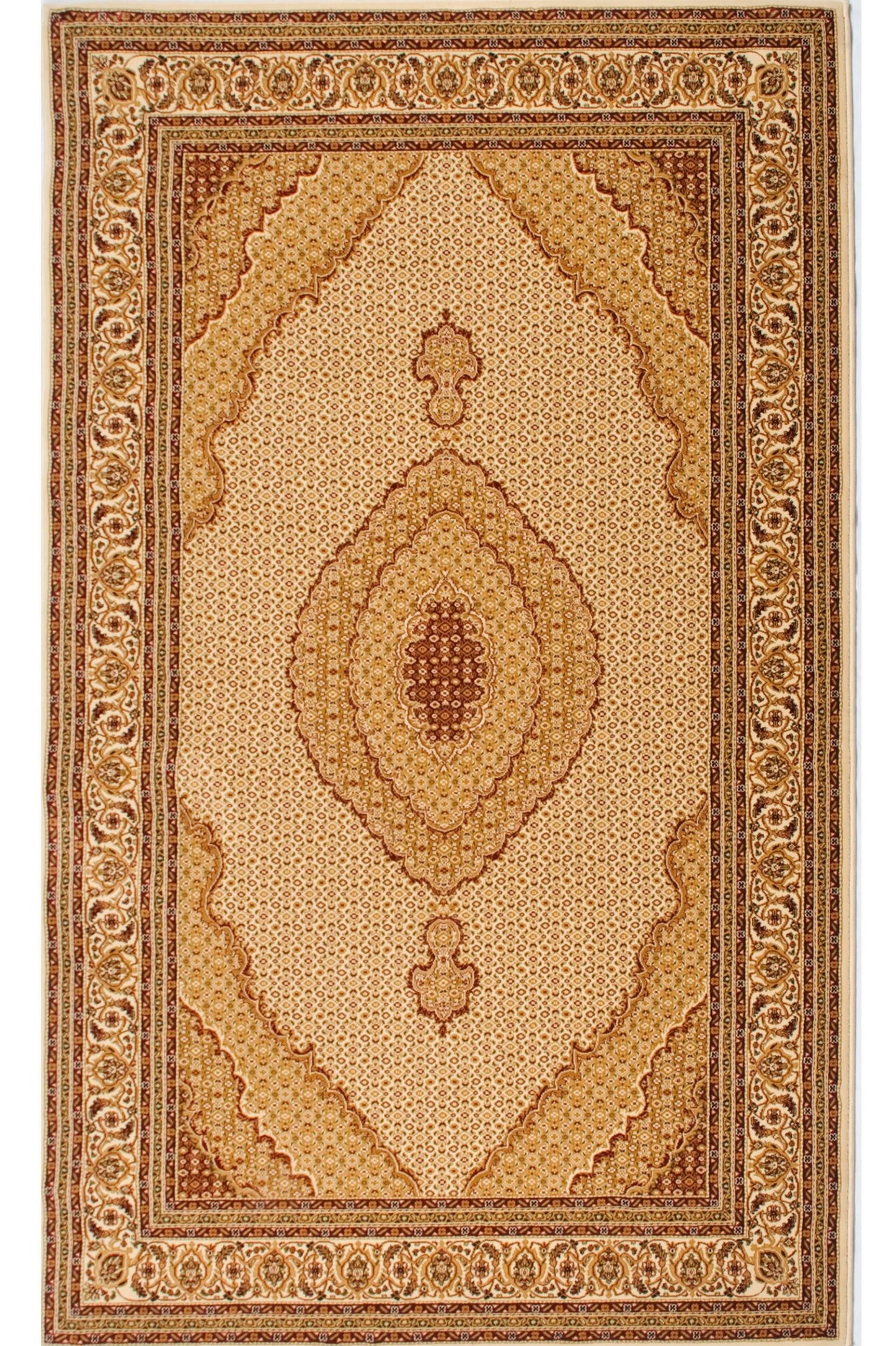 13' Runner Beige and Ivory Oriental Power Loom Runner Rug