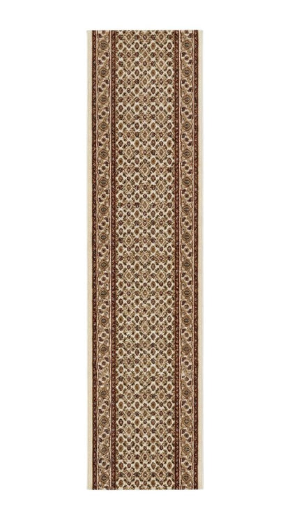 10' Beige And Ivory Oriental Runner Rug
