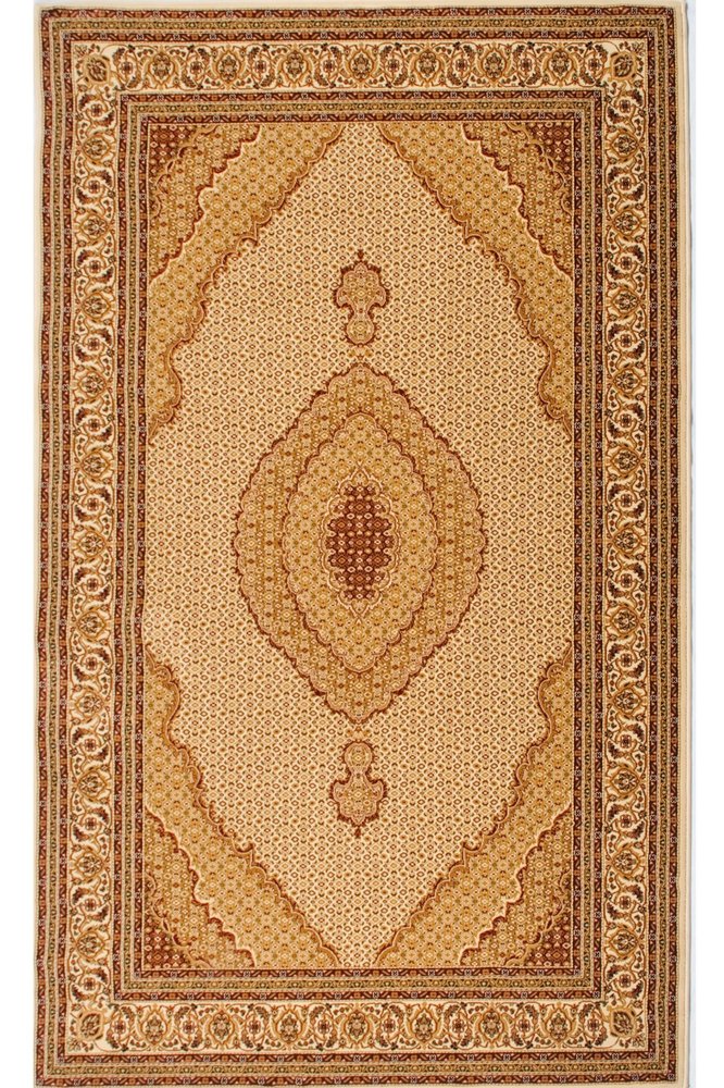 8' Beige And Ivory Oriental Runner Rug