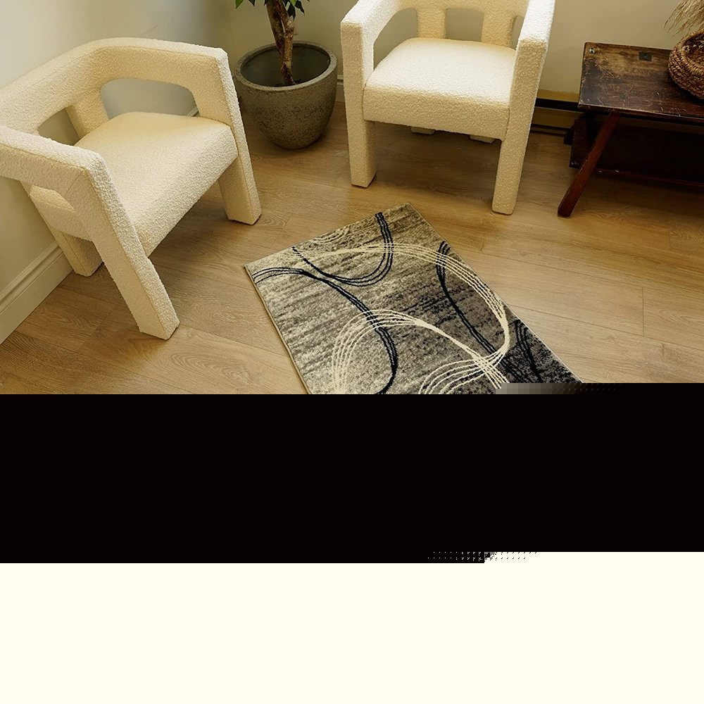 10' Gray And Ivory Abstract Runner Rug