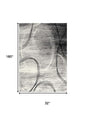 15' Gray And Ivory Abstract Shag Runner Rug