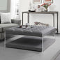 36" Gray Velvet Storage Ottoman