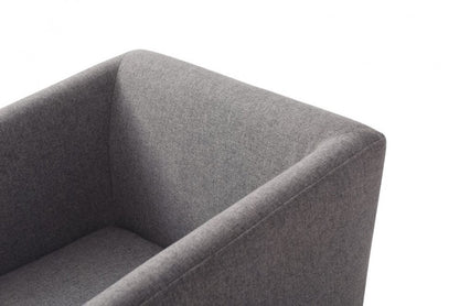 Dark Gray And Brass Upholstered Fabric Dining Arm Chair