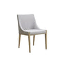Gray And Brass Upholstered Fabric Dining Side Chair