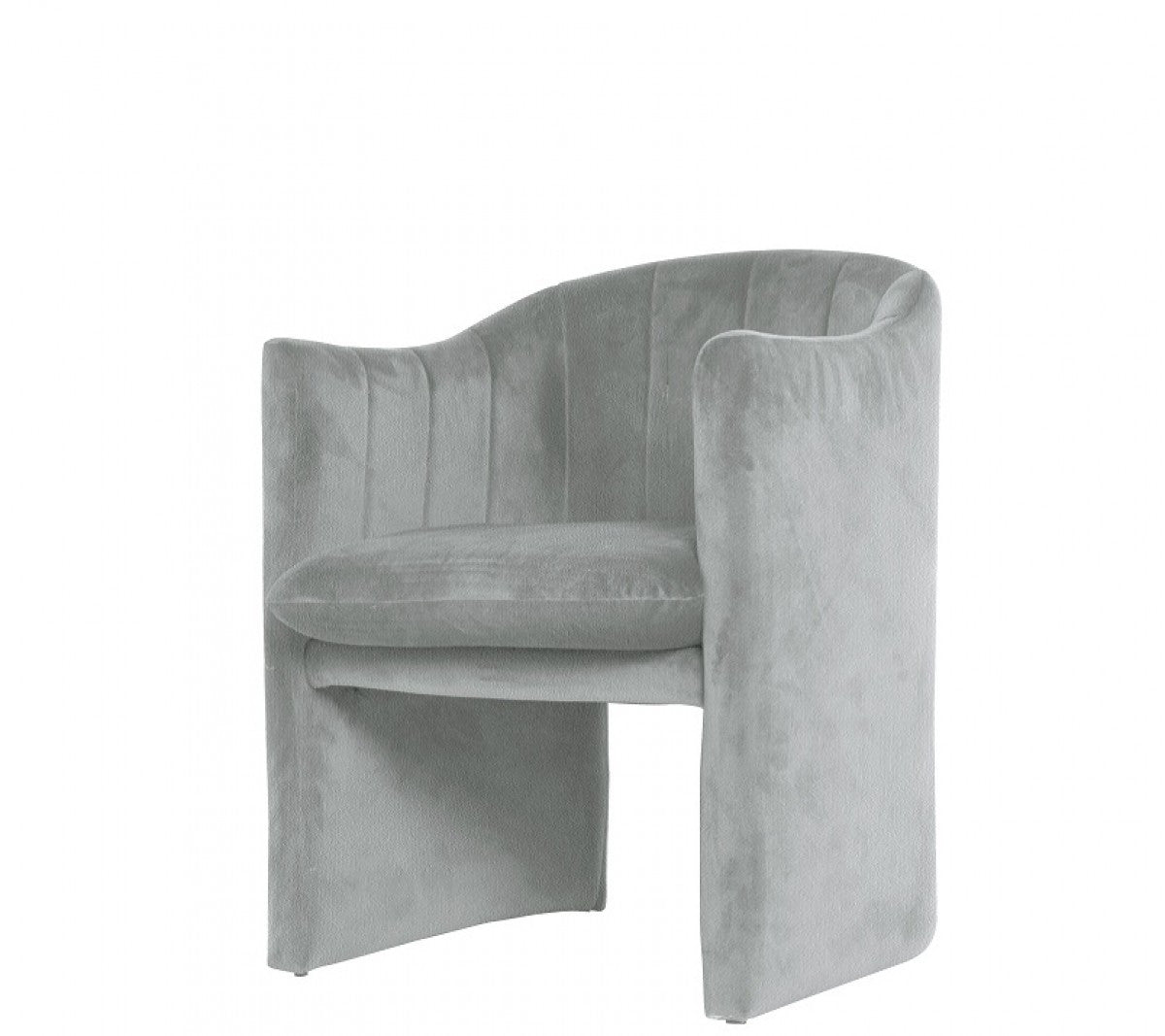 Gray Upholstered Velvet Dining Arm Chair