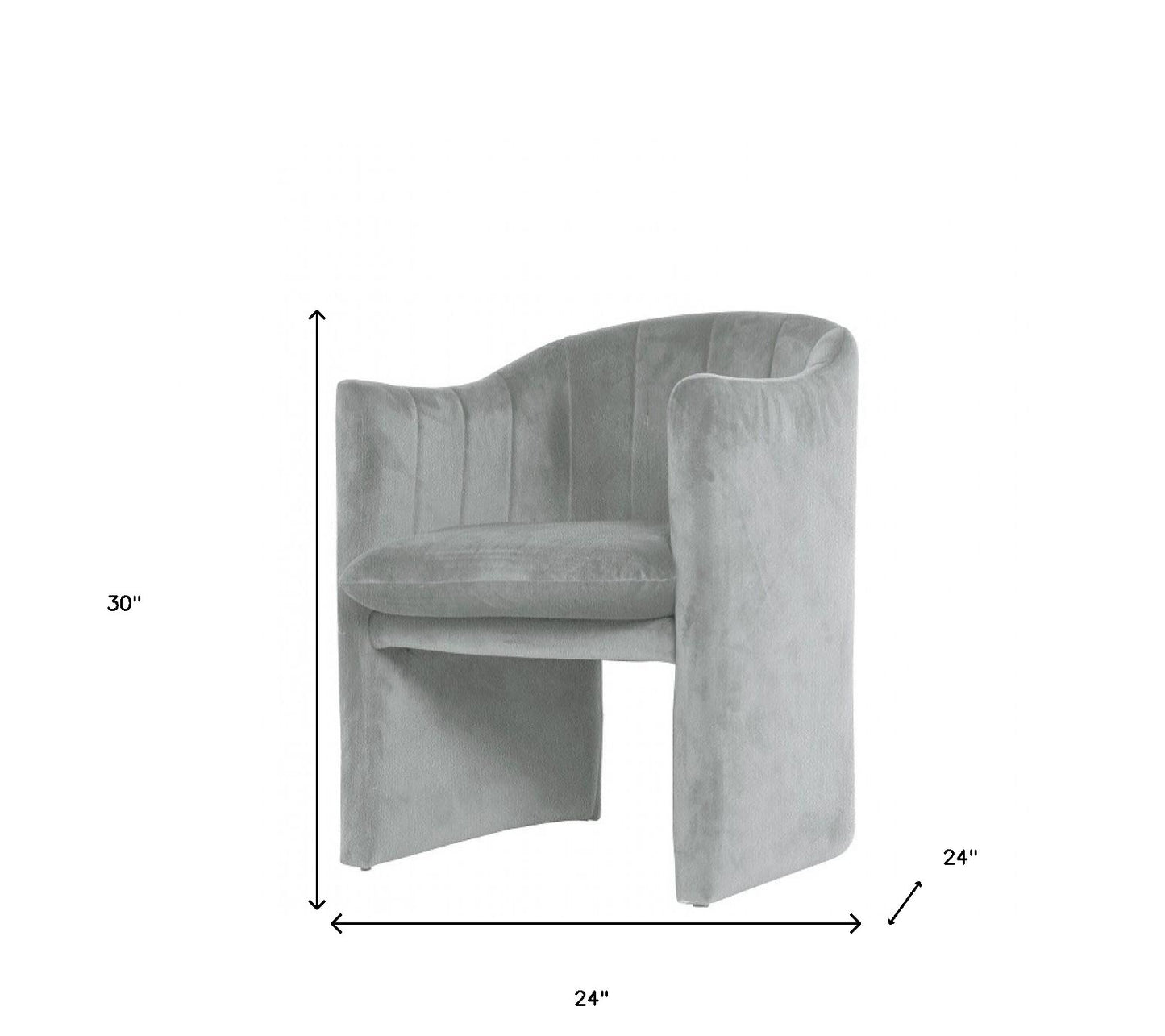 Gray Upholstered Velvet Dining Arm Chair