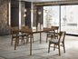 Set of Two Gray And Brown Upholstered Fabric Open Back Dining Side Chairs