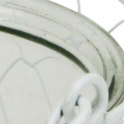 5" White Metal Tabletop Lantern Candle Holder