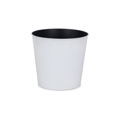 11" White Recycled Plastic Indoor Outdoor Round Pot Planter
