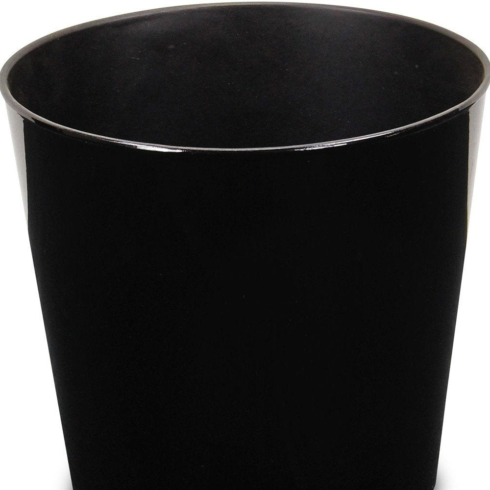 9" Black Recycled Plastic Indoor Outdoor Round Pot Planter