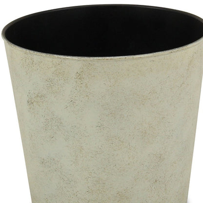 9" Gray Recycled Plastic Indoor Outdoor Round Pot Planter