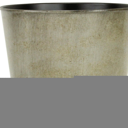 9" Gray Recycled Plastic Indoor Outdoor Round Pot Planter