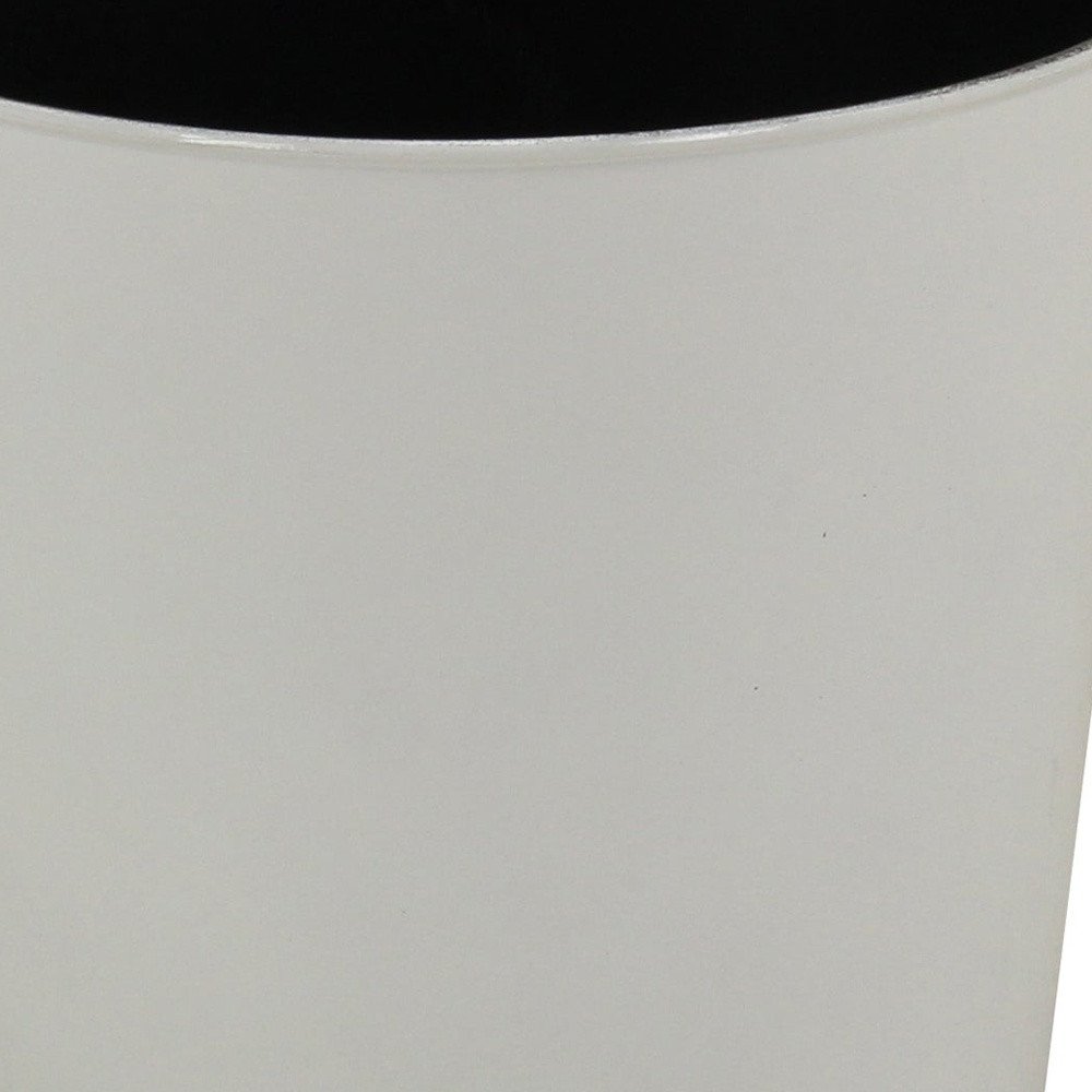 9" White Recycled Plastic Indoor Outdoor Round Pot Planter