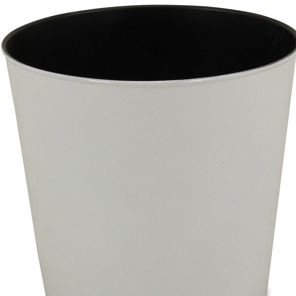 9" White Recycled Plastic Indoor Outdoor Round Pot Planter