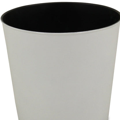 9" White Recycled Plastic Indoor Outdoor Round Pot Planter