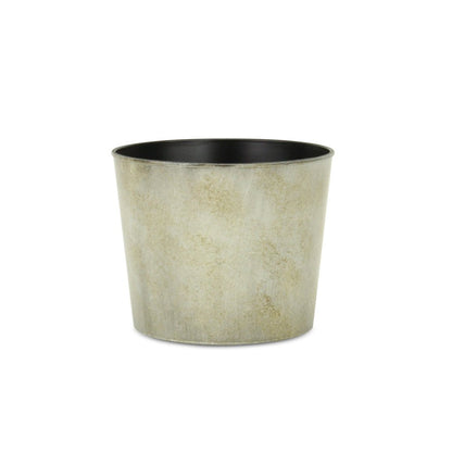 7" Gray Recycled Plastic Indoor Outdoor Round Pot Planter