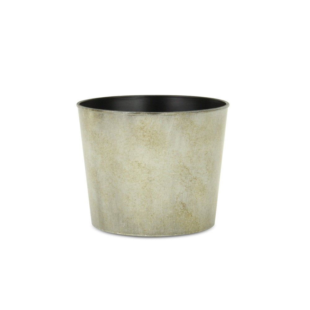 7" Gray Recycled Plastic Indoor Outdoor Round Pot Planter