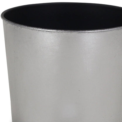 7" Silver Recycled Plastic Indoor Outdoor Round Pot Planter