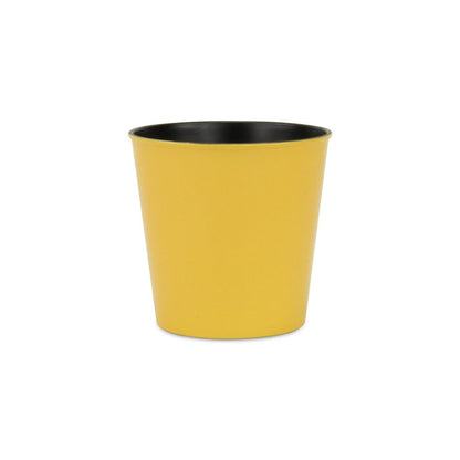 7" Yellow Recycled Plastic Indoor Outdoor Round Pot Planter