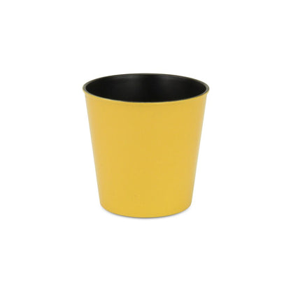 7" Yellow Recycled Plastic Indoor Outdoor Round Pot Planter