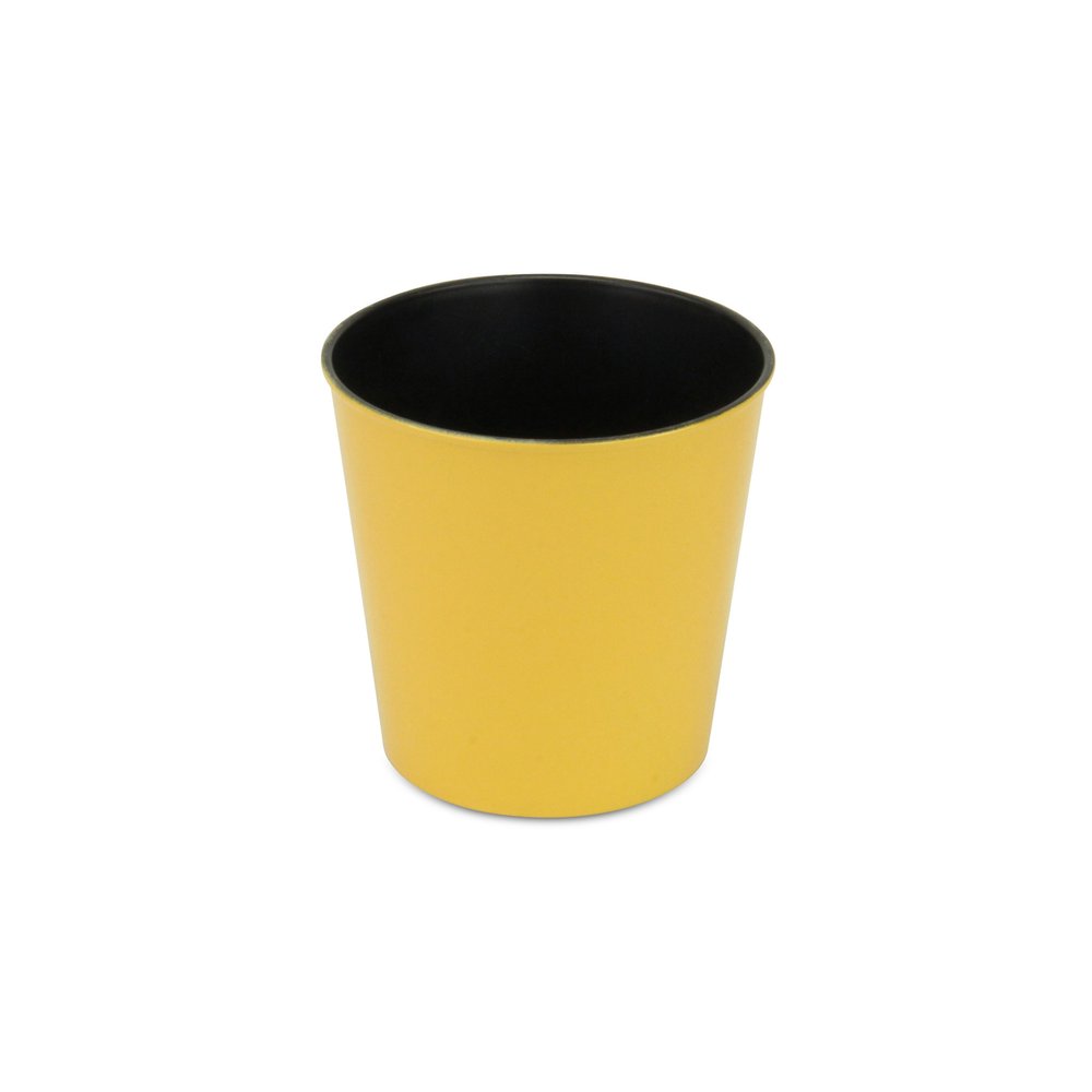 7" Yellow Recycled Plastic Indoor Outdoor Round Pot Planter